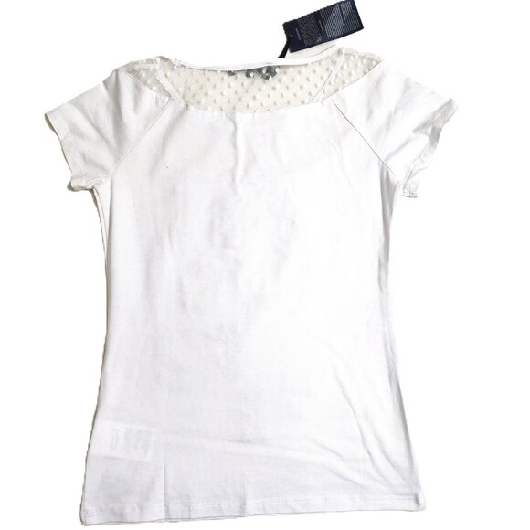 Madness National Womens White with Black & Gold Bead Lettering Detail Top Size M - Picture 6 of 6